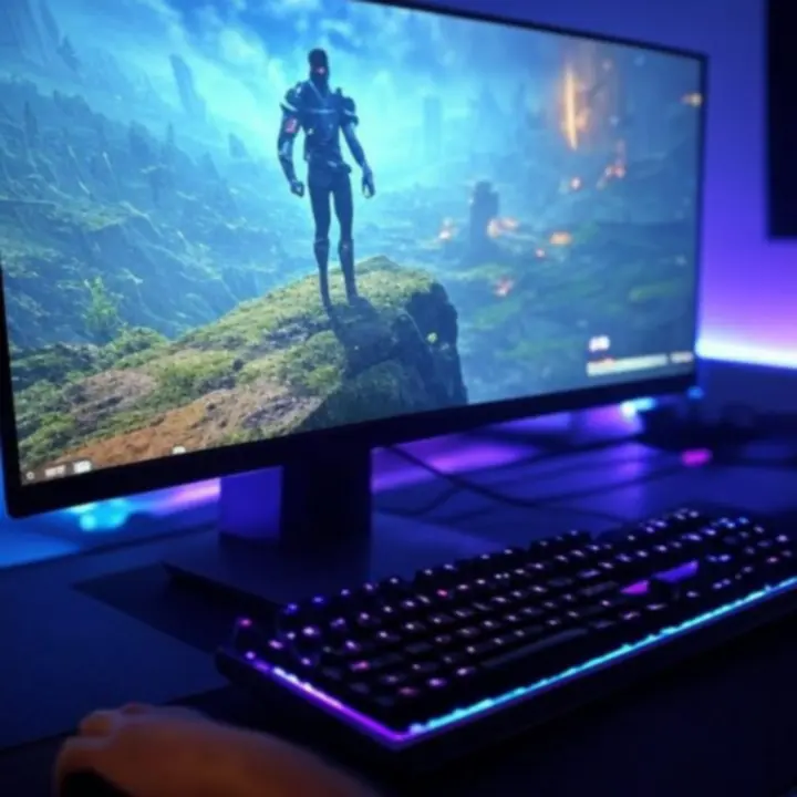Nowoczesne stanowisko PC gaming z podświetleniem RGB