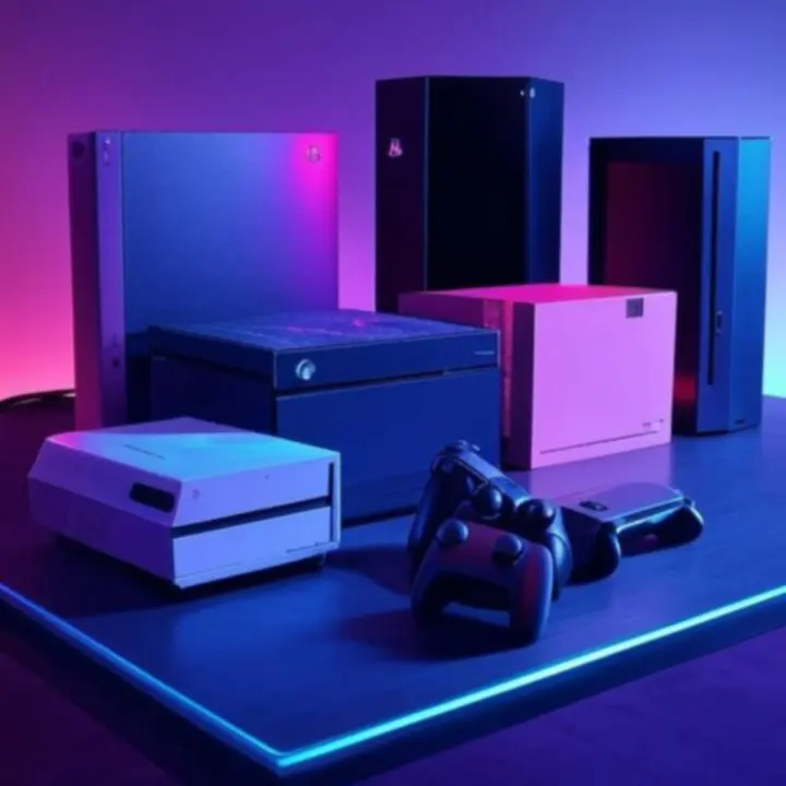 Montaż grafik platform gamingowych: PC, PlayStation, Xbox i Nintendo