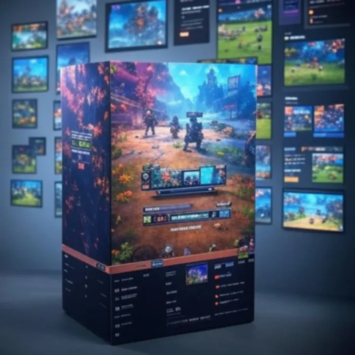 Zrzut ekranu z rozbudowanej karty produktu gry, z opisem, wymaganiami i recenzjami